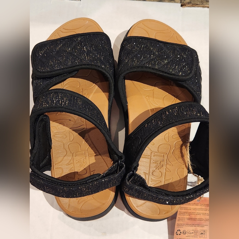 Elegant Black Glitter Women's Sandals - Picture 6 of 16